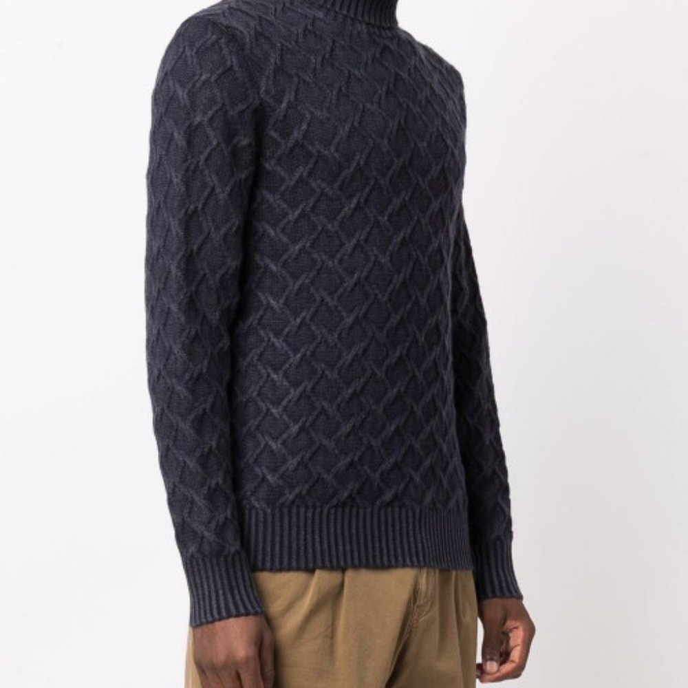 Circolo 1901 Wool Blue Cable Sweater Small